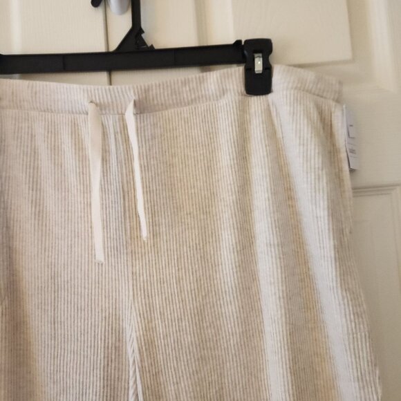 Auden Cozy Ribbed Beige Jogger Pants XXL With Drawstring Waist & Pockets - Picture 2 of 11